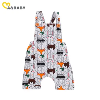 

Ma&Baby 0-24M Newborn Infant Toddler Baby Boy Girl Cartoon Jumpsuit Overalls Cute Fox Bear Print Romper Sleeveless Baby Clothes