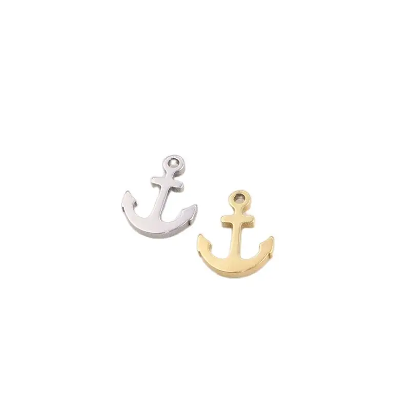 10pcs 14*10mm Wholesell Stainless Steel High Quality Anchor Charms Pendant DIY Necklace Earrings Bracelets Unfading 2 Colors | Украшения и