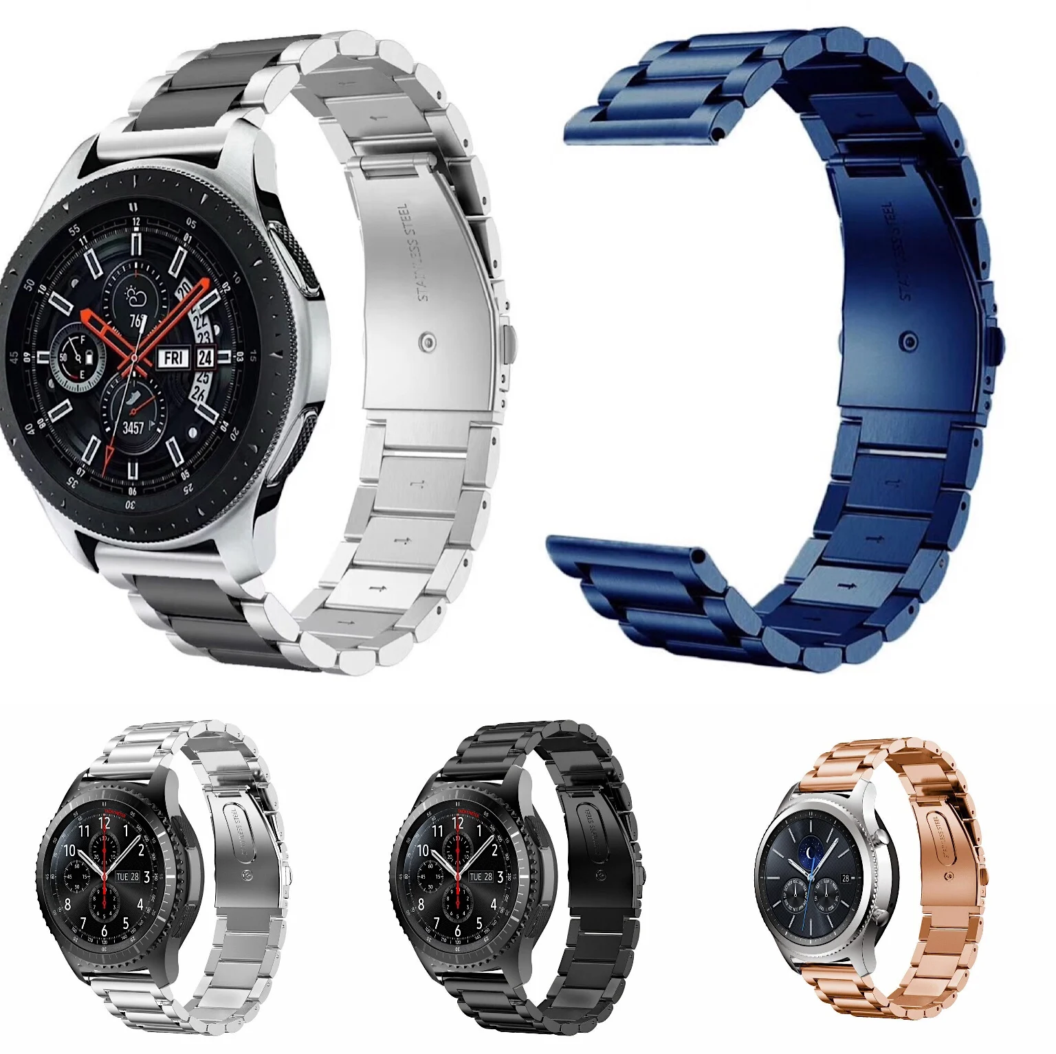 

For Garmin Vivoactive 3 Band 20mm Quick Release Stainless Steel Metal Strap Wrist Bands for Garmin Vivomove HR Forerunner 645