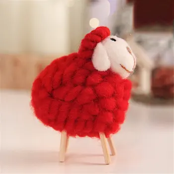 

Wood Cloth Sheep Ornaments Home Decoration Fairy Garden Miniatures Decorations Simple Christmas Gift