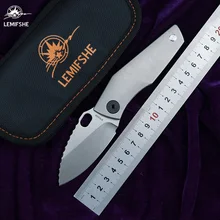 LEMIFSHE SJ75 складной нож D2 лезвие TC4 Титан CF G10 Ручка медная стиральная машина открытый кемпинг нож для фруктов EDC