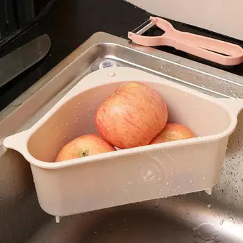 

Kitchen Triangle Sink Drain Basket Sucker Holder Organizer Corner Storage Rack