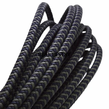 

5m/lot approx 7*5mm grey navy braided Super Fiber Braided Leather Rope DIY Bracelet Wide Leather Cords wholesale leather cords