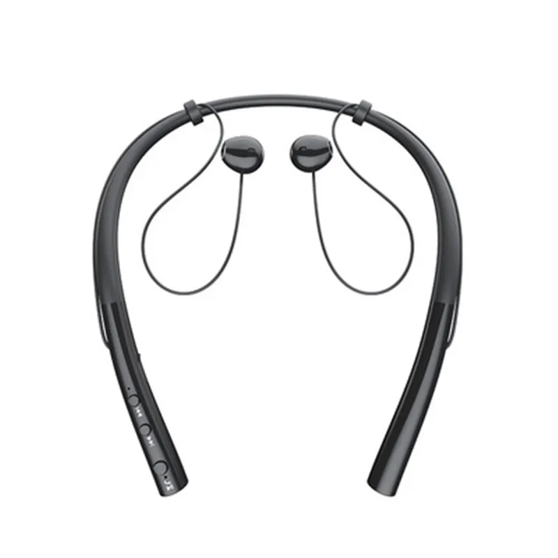 Comerow Новые Bluetooth V5.0 наушники Шейная беспроводная гарнитура hands Free Шумоподавление для спортивных наушников с микрофоном - Цвет: Black