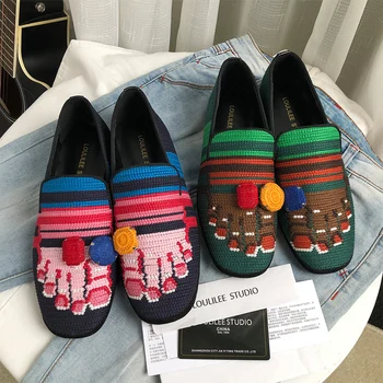 

Prova Perfetto England Fashion Woman Loafers Flat Casual Shoes Rome Style Breathable Comfortable Light Single Shoes All-match