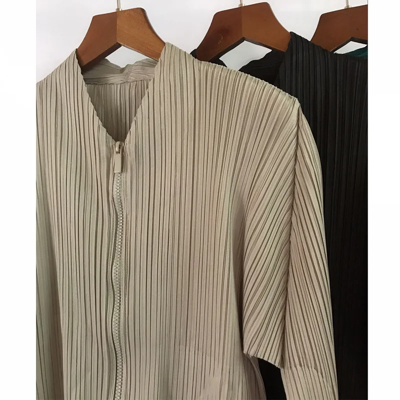 Осенняя Новинка Miyake плиссированная куртка на молнии