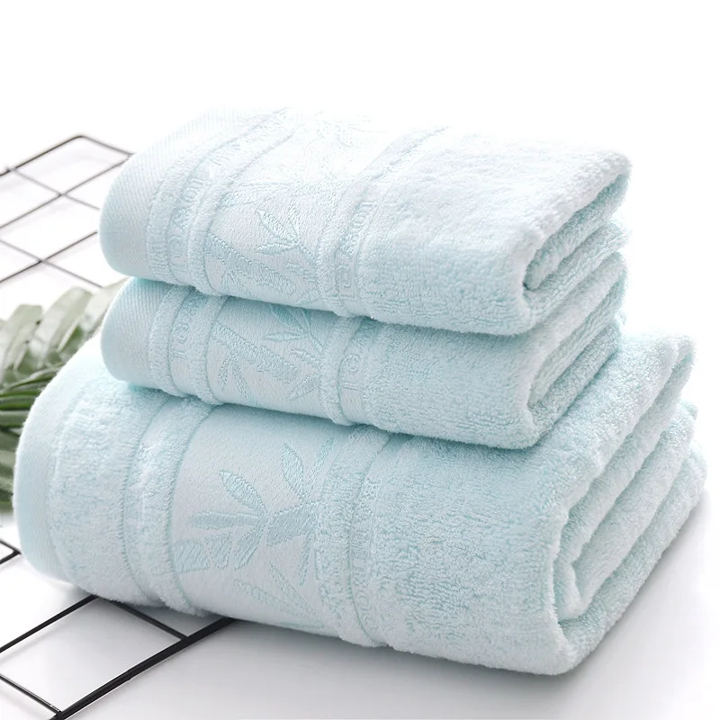 3pcs 100% bamboo fiber bath towels set for home Microfiber bathroom high quality Face hand Towel soft Water-absorbent toallas  green  blue pink  coffee Men Women Soft Free shipping Terry towel for adults Quick drying