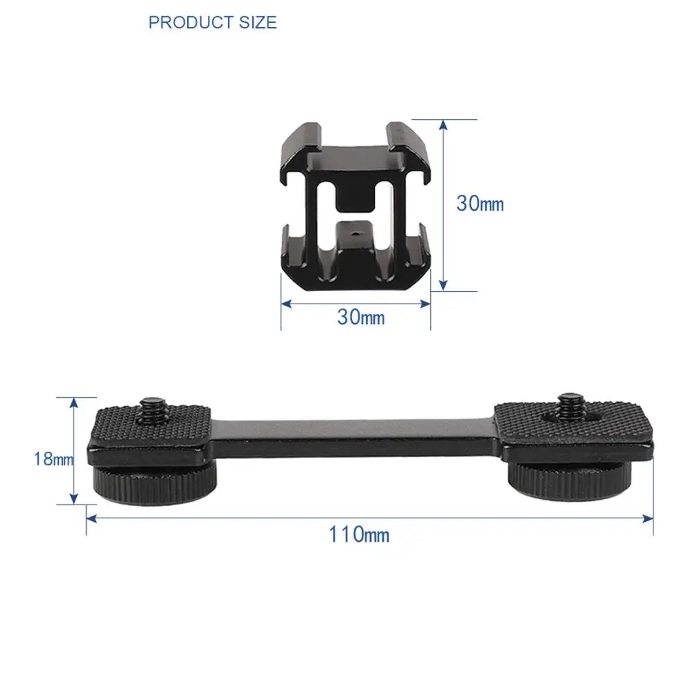 

3 In 1 Cold Shoe Mount Adapter Extension Bracket Holder for zhiyun Smooth 4 for DJI OSMO Mobile 2 to Microphone Fill Light D SLR