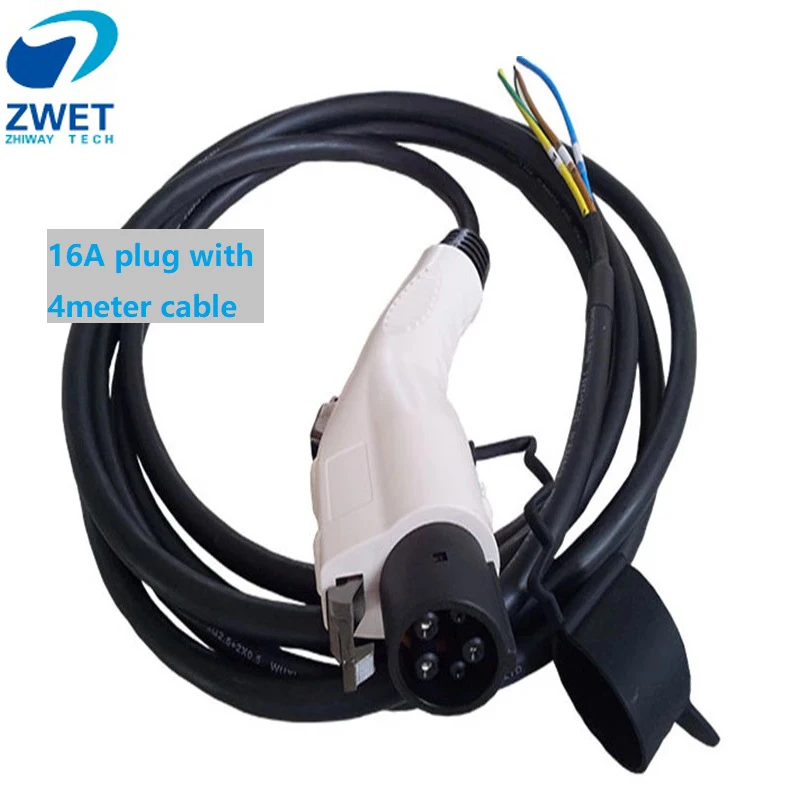 ZWET автомобильные штепсельные вилки Evse J1772 EV с кабелями стандарта США 4 м для