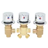 Bathtub Tap Brass Switch Control Valve Cold&Hot Shower Mixer Faucet Split 2 Way Water Divide Bathroom Cabinet Crane 6