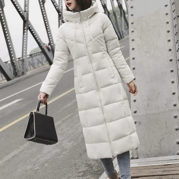 

X-Long Jacket Coat Women Autumn Winter New Fashion Style Down Padded Jacket Warm Women's Parkas Winter Coat Women DR2388