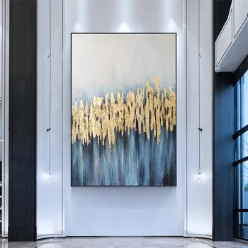 

High quality Handmade thick knife abstract oil painting White and Gold abstract on Canvas Painting Decor Oil Painting artwork