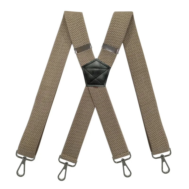 

Men's Suspenders 3.8cm Wide X-Shape with 4 Swivel Snap Hooks Adjustable Elastic Biker Snowboard Trouser Braces Heavy Duty Work