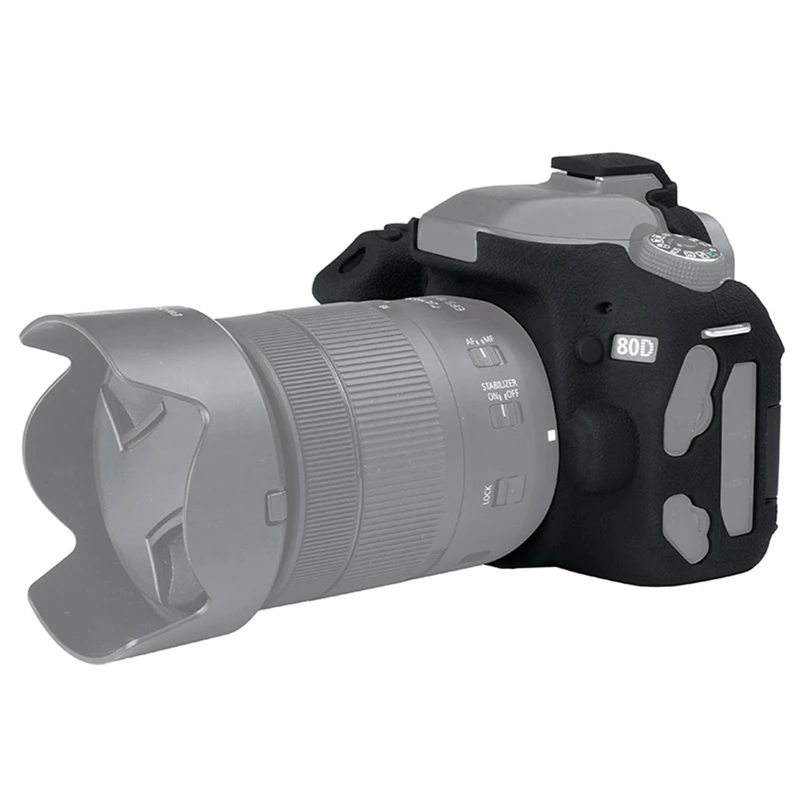 Силиконовый резиновый чехол для камеры Canon Eos 80D съемный противоударный защитный резиновый чехол с защитой от царапин