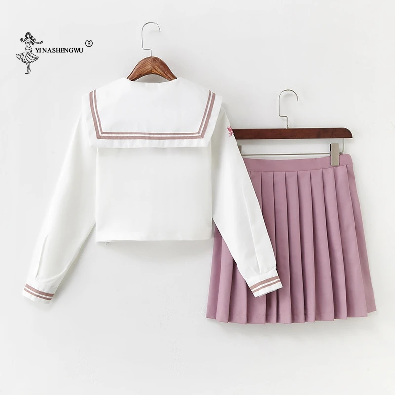 Japanese Pink JK Uniforms College Middle School Students Sailor Uniforms School Anime Cospaly Clothing