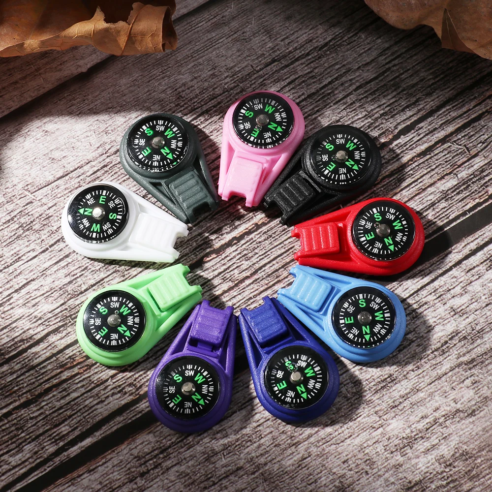 2 шт. Мини-Компас для выживания, кемпинга, походов, карманные компасы с застежкой-молнией, хвостовым зажимом для паракордового браслета, EDC, инструменты для активного отдыха