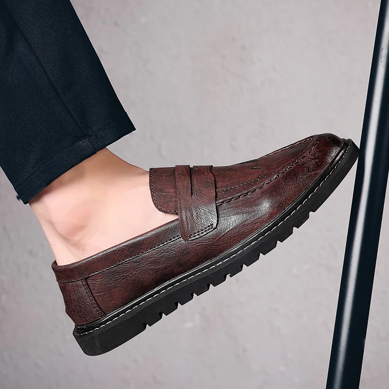 spring and autumn British style leather casual shoes men's shoes casual lightweight simple classic fashion business shoes