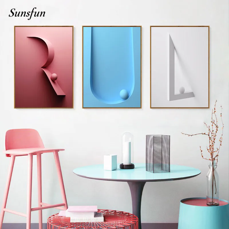Sunsfun творческая картина с английскими буквами абстрактное искусство холст