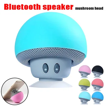 

cute Mini Wireless Bluetooth Speaker socket MP3 Music Player with Mic Waterproof Portable Stereo Bluetooth Mushroom For Phone PC