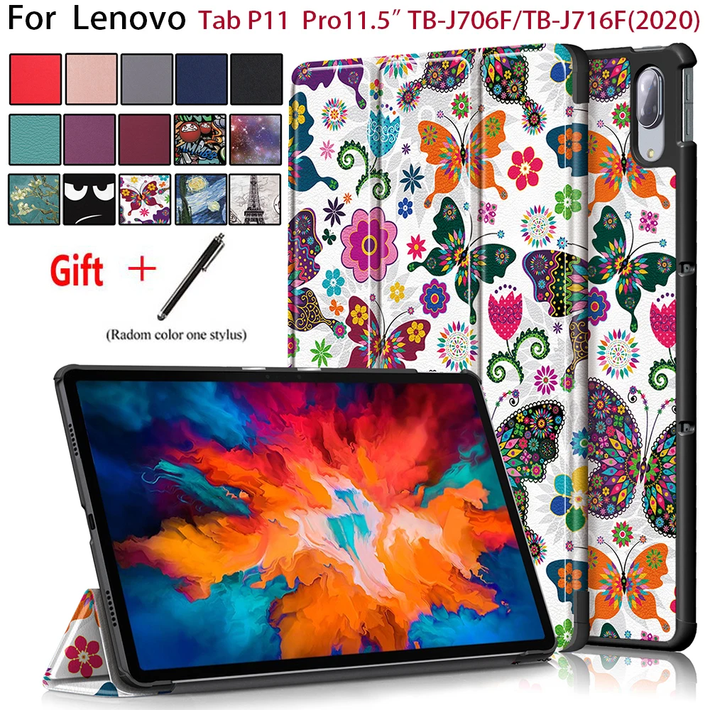 

Чехол для Lenovo Tab P11 Pro(TB-J706F/TB-J716F), легкий тонкий чехол из искусственной кожи с магнитной подставкой тройного сложения, с функцией автоматического сна/пробуждения