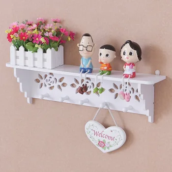 

Sweet Home Shelves Filigree Style Cut Out Design Wall Shelf Candle Home Hat Key Storage Holder Hooks Rack Hange