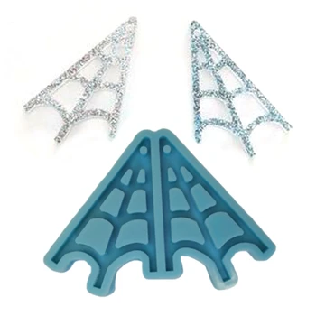 

DIY Crafts Spider Web Shape Earrings Dangler Casting Silicone Mould Jewelry Pendant Making Tools Crystal Epoxy Resin Mold