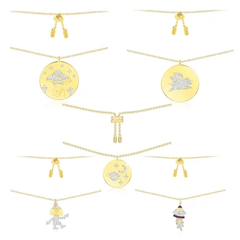

MINA BEAR New Fashion Original 1: 1 High Quality Gift Pendant Zirconia Necklace Women's Jewelry En Engraved Logo Custom Necklace