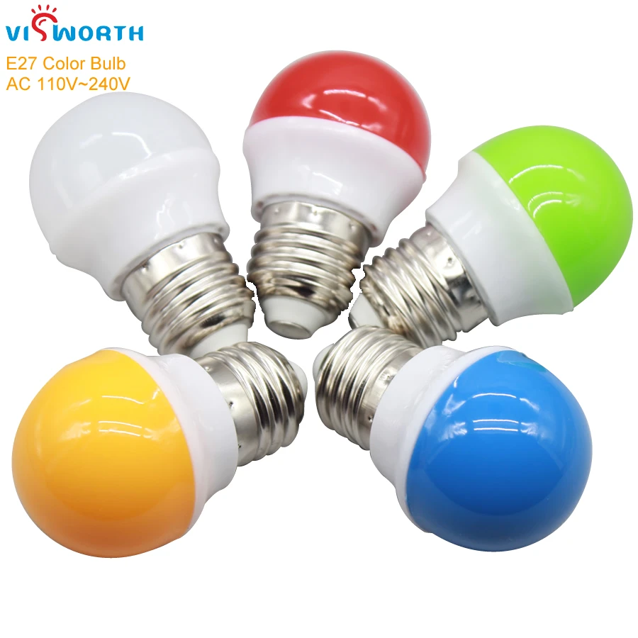 [VisWorth]Christmas Led Bulb 3W Led Lamp E27 Base Smd2835 AC 110V 220V 240V White/Red/Green/Blue/Yellow Led Light