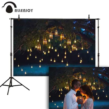 

Allenjoy Valentine's Day Backdrop Romantic Tree Hollow Lights Step and Repeat Photophone Glitter Wedding Photocall Photo Zone