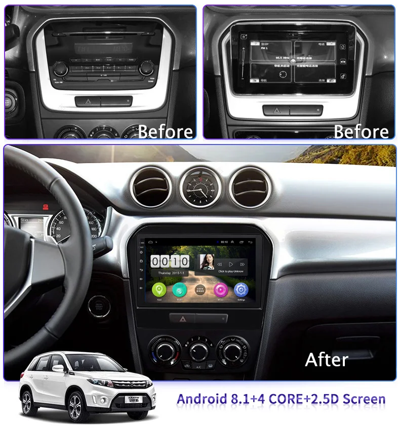 9 дюймов Android 8,1 автомобильный DVD мультимедийный плеер для Suzuki Vitara gps навигация Радио BT wifi карта