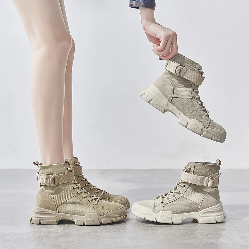 

Martin boots female England wind autumn and winter new ins net red tide wild thick bottom increase handsome desert boots