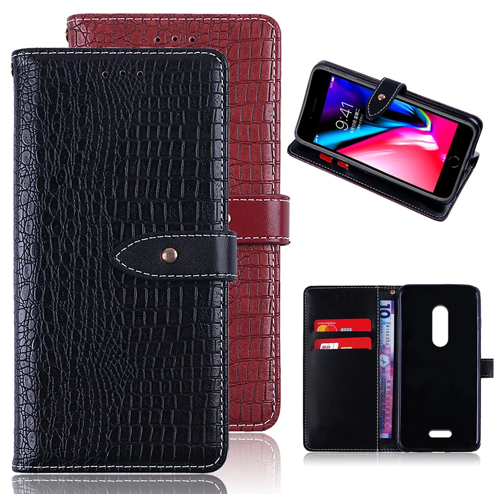

Wiko upulse LiTE Crocodile Pattern Card Instert Holder Leather Case Wallet shang wu kuan Flip Phone Case