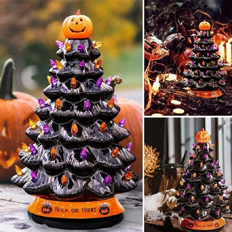 Review Halloween Decorations Desktop Glowing Christmas Tree Ornaments Christmas Home Decoration