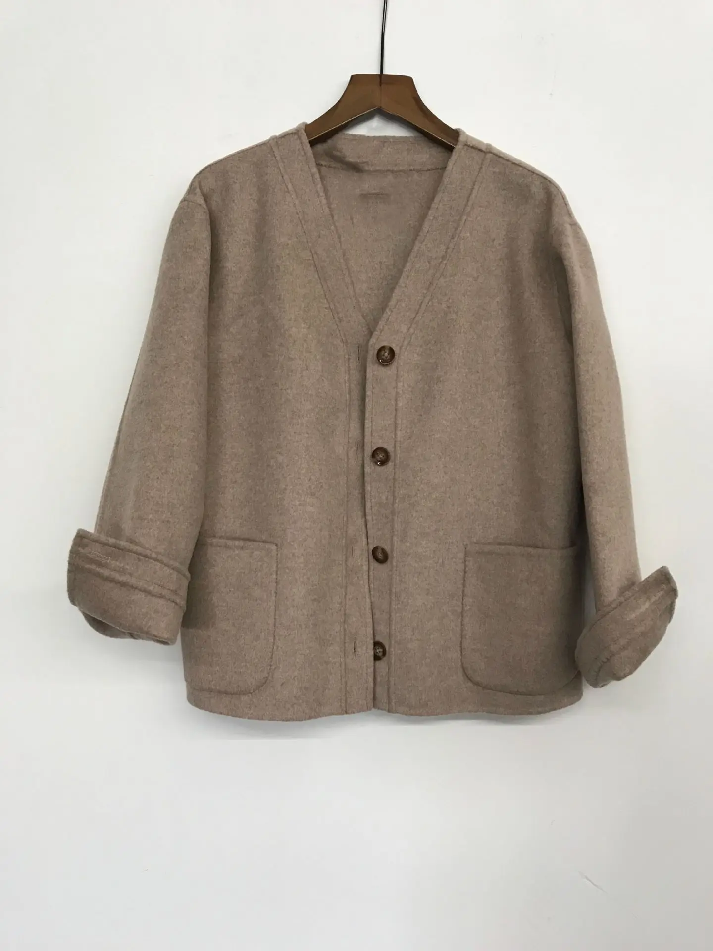 

Currently Available yuyee Knock Dense Textured Double-Sided Wool Woolen Jacket Cardigan Short Cute