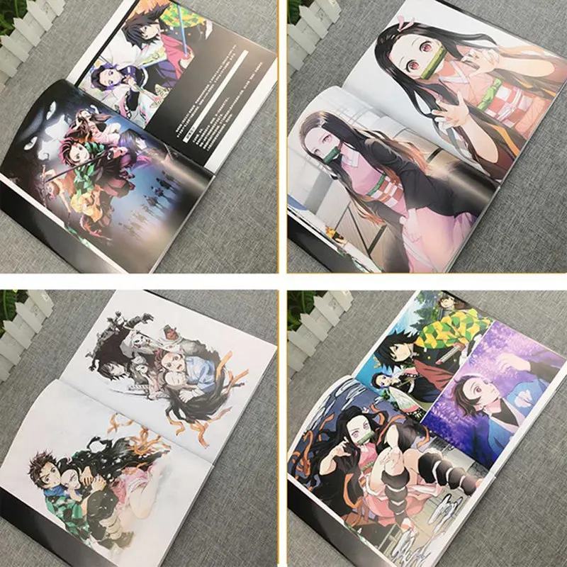 Аниме Demon Slayer: Kimetsu No Yaiba Kamado Tanjirou открытка наклейка артбук подарок косплей реквизит набор книг подарки