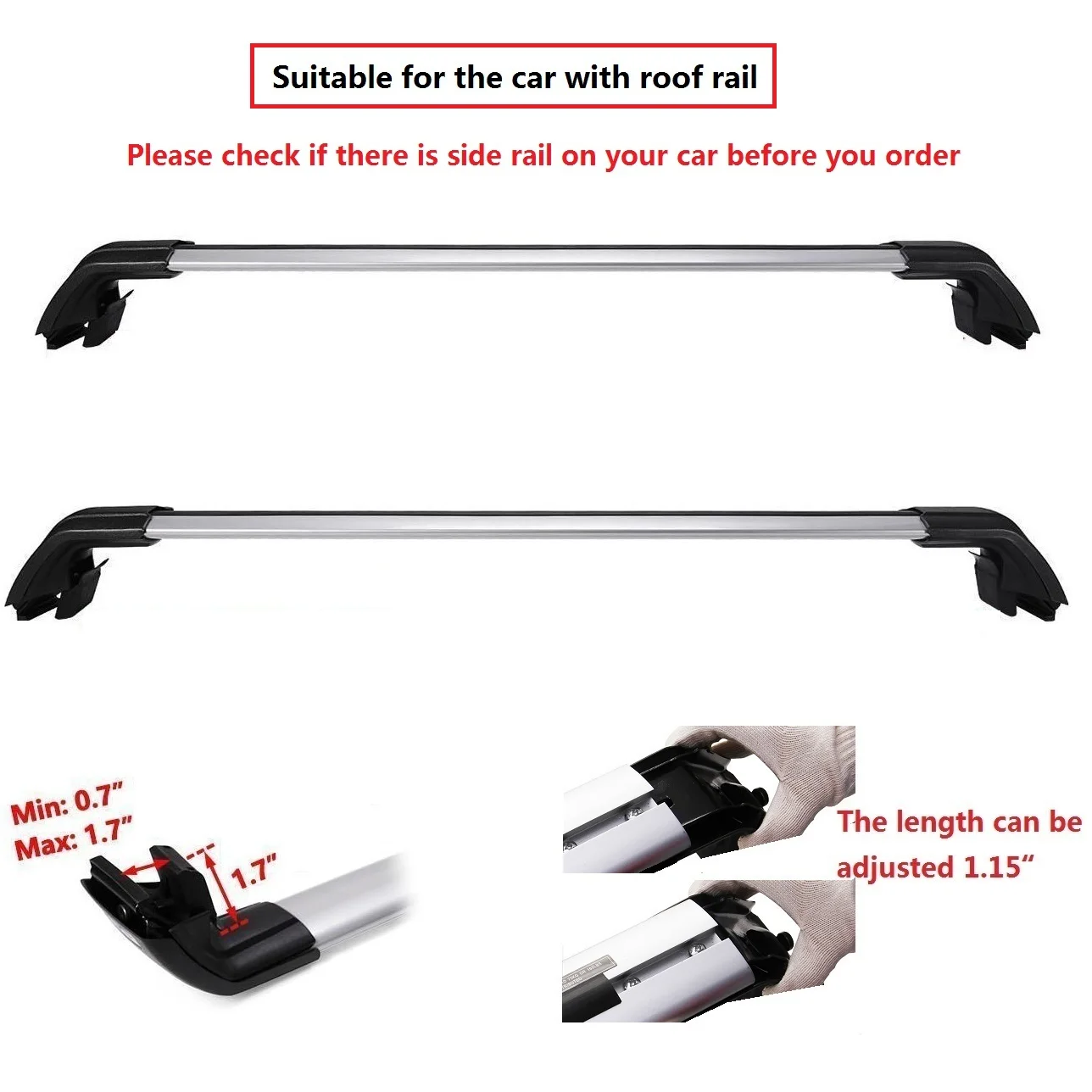 Exterior Accessories Automotive AUXMART 48 Roof Rack Crossbars for Bare
