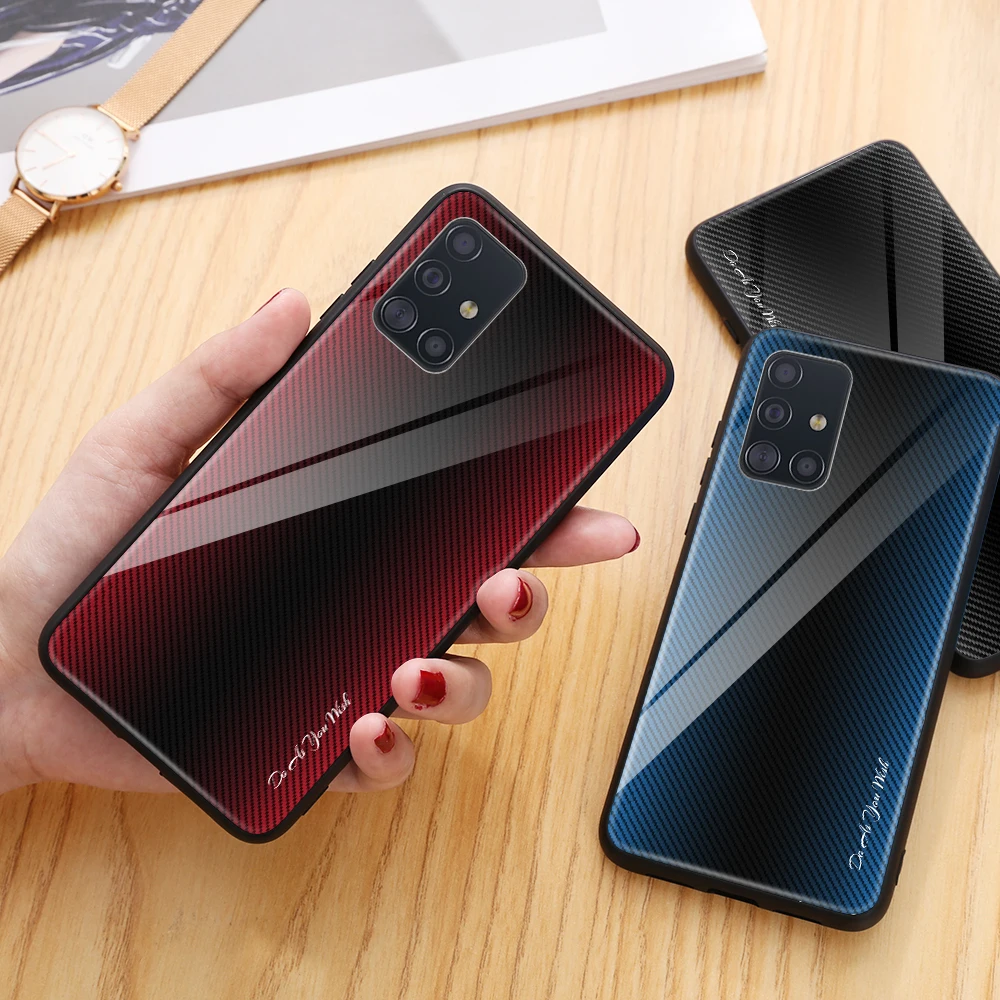 Роскошные Стекло чехол для samsung Galaxy A50 A30 A70 A10 A20 A80 A90 Капа кейс S10 S8 S9 Plus Note 8 9 10 Pro