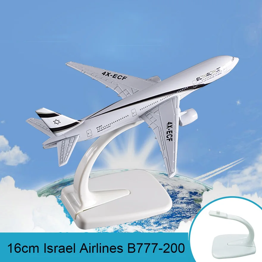 

16cm Israel Airlines Boeing 777-200 simulation airplane model static metal B777-200 aircraft model gift decoration collection
