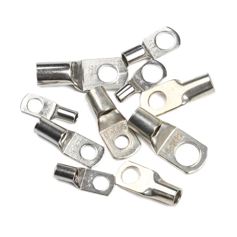 

100Pcs SCTinned Copper Lug Ring Wire Connectors for Battery Bare Cable Electric Wire Crimp Terminal