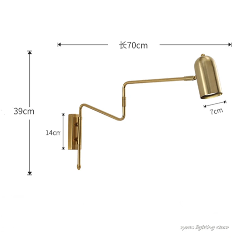 Nordic Modern Led Wall Lamps Angle Adjustable Bedroom Bedside Reading Lamp Living Room Decoration Study Iron Wall Light Fixtures