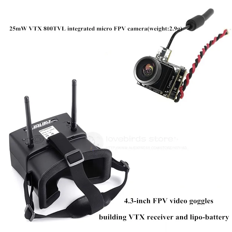 5 8 Г 4 3 дюймов FPV видео приемник очки 25 МВт VTX 800TVL Встроенная камера комбо для DIY