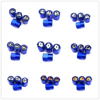 

100pcs blue Aluminum Wheel Tire Valve Caps for BMW Mercedes Toyota Ford Audi VW Nissan Lada Skoda Opel Volvo HONDA MAZDA kia