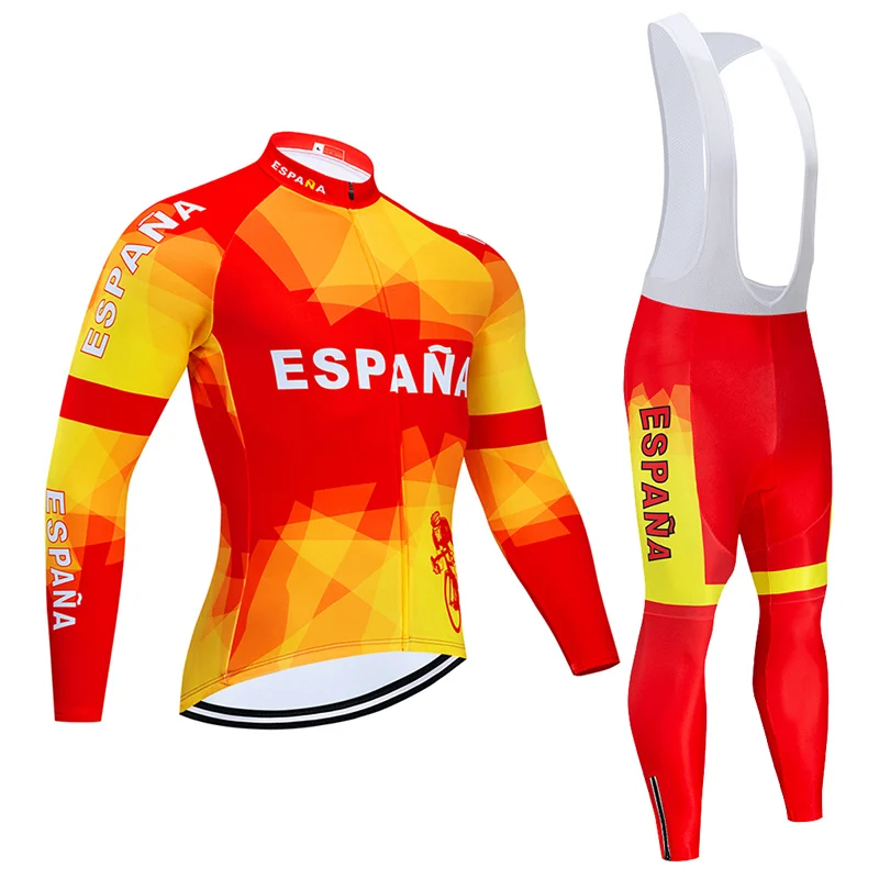 Crossrider ESPANA Велоспорт Джерси 9D Bib набор MTB Форма велосипед одежда быстросохнущая велосипедная одежда мужские длинные велосипедные костюмы