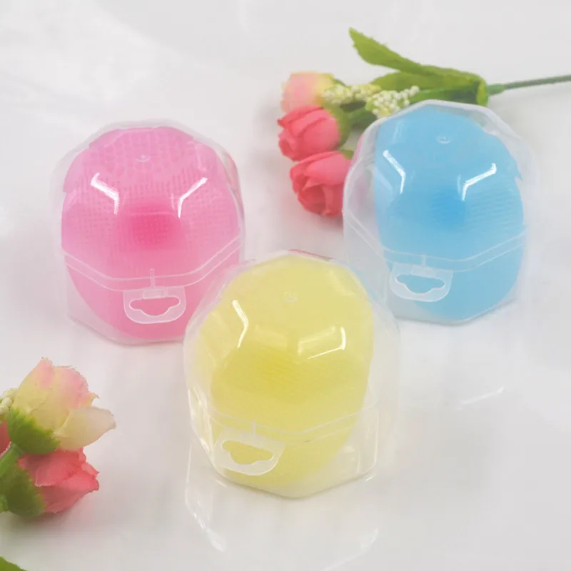 

Magic Silicone Oval Blackhead Remover Facial Brush Baby Head Washing Skin Care Beauty with Box Cleansing Pad T0610