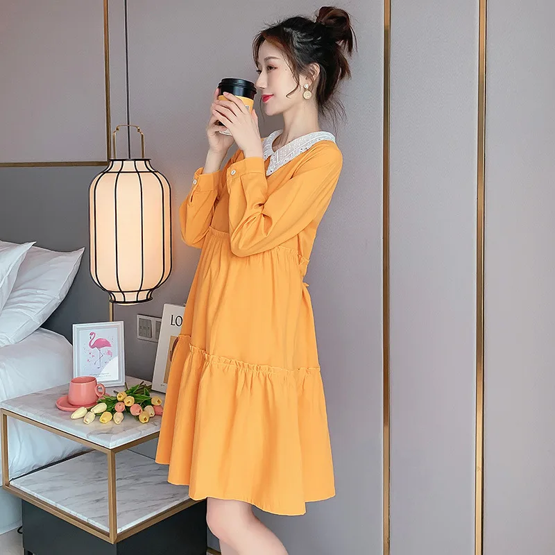 

Maternity Clothes New Style 2020 Spring Clothing Fashion Korean-style Loose-Fit Joint Pregnant Women Mid-length Dress