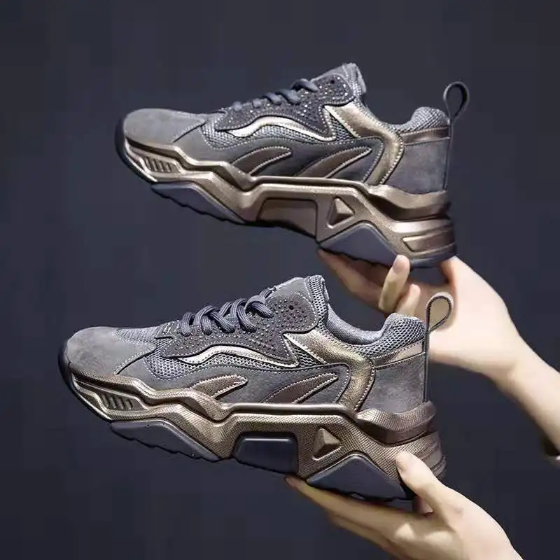 Outdoor Casual Women Running Shoes Breathable Mesh Height Increasing Sport Shoes For Men Anti Skid Flat With Lovers Sneakers