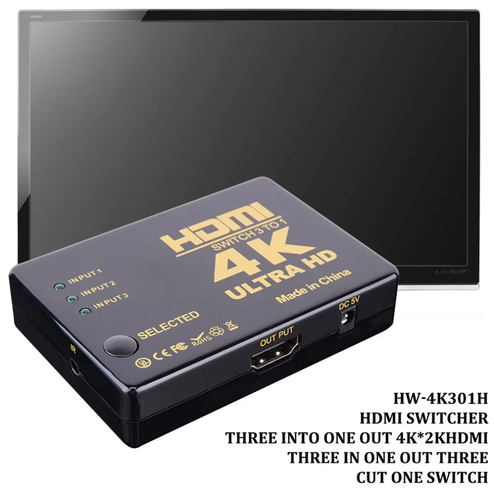 3 Port 4K*2K 1080P Switcher HDMI Switch Selector 3x1 Splitter Box Ultra HD for HDTV Xbox PS3 PS4 Multimedia New