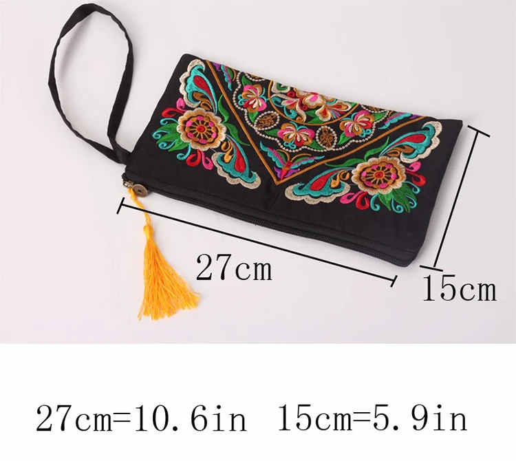 Женский кошелек из хлопка с вышивкой, Модный женский кошелек на заказ в народном стиле, клатчи, кошелек для хранения, повседневные женские сумки с верхней ручкой