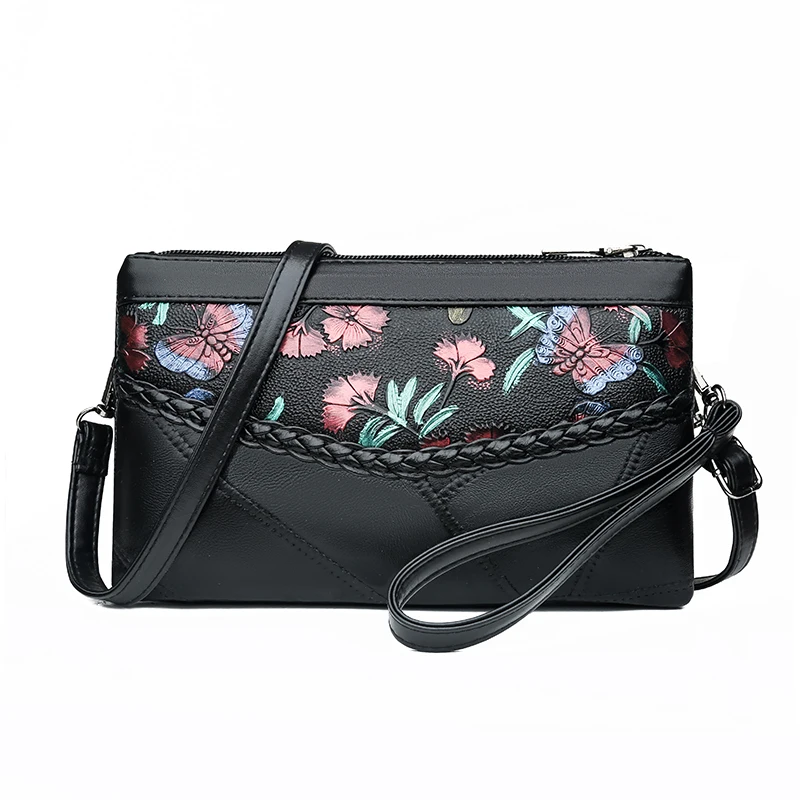 Женские маленькие сумки через плечо Сумки из натуральной кожи для женщин женские сумки через плечо роскошные дизайнерские сумки клатч кошелек - Цвет: BLACK B