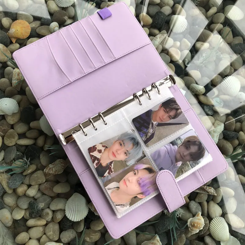 Macaron PU Notebook Planner Organizer binder leather notebook student notebook bullet journal notebook budget binder notebook budget binder Ablum Photo Diary Schedule book planner diary Loose-leaf binder School supplies A5
